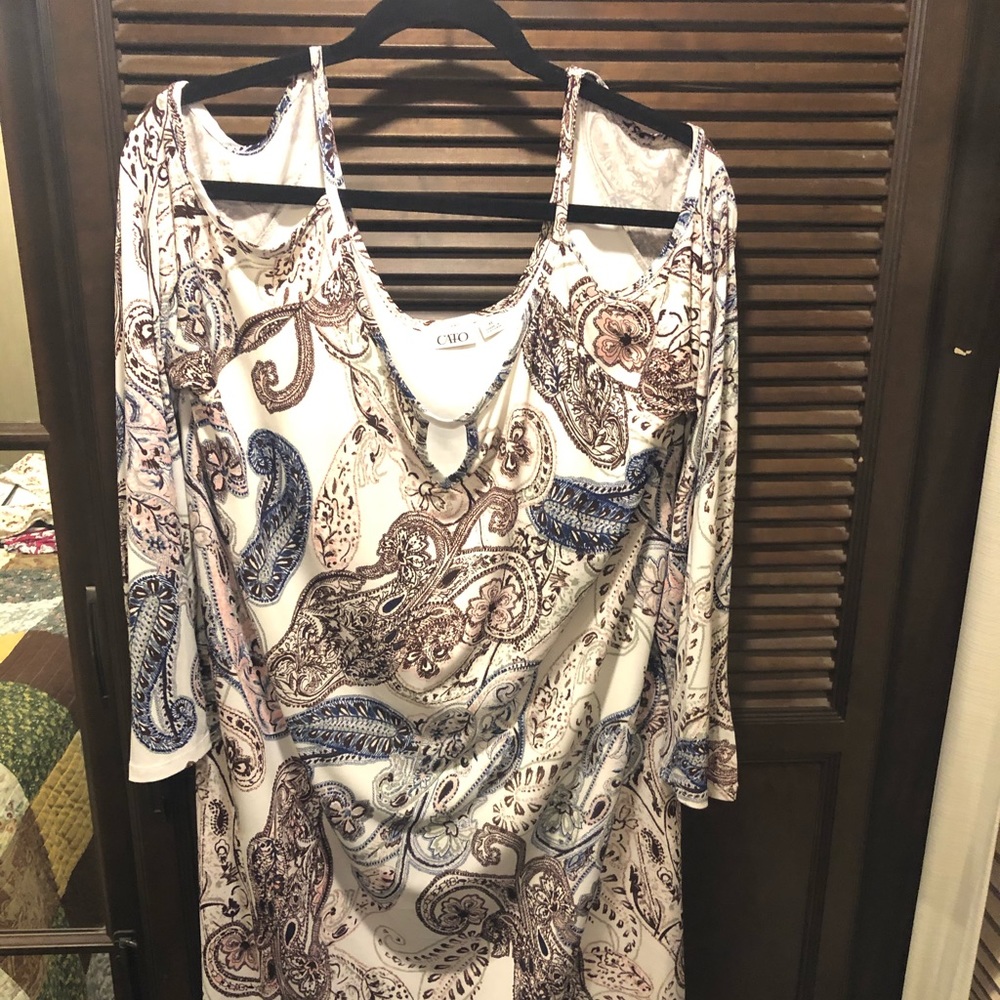 Cato Women's  XL Dress Paisley Cold Shoulder